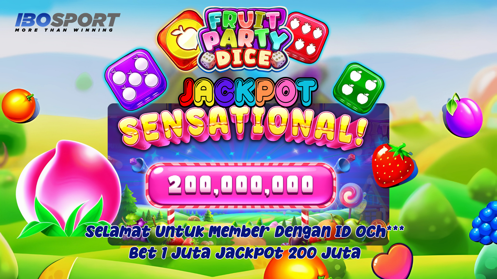 Baru Main Langsung Sultan! Och*** Bawa Pulang 200 Juta dari Fruit Party Dice IBOSPORT!