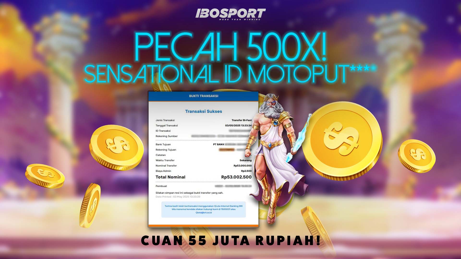 Zeus Ngamuk! Modal 28Rb Langsung Digas 55JT di IBOSPORT!