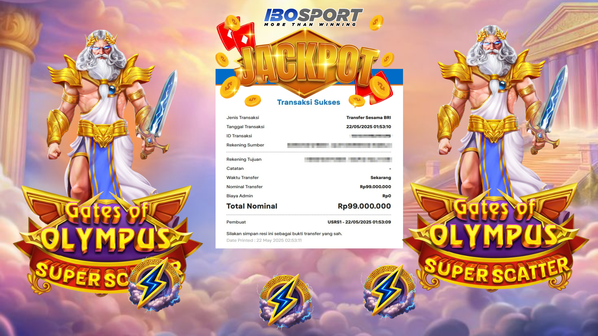 HEBOH! Member IBOSPORT mir*** Buy Spin 1 Juta Langsung Jackpot 100 Juta di Gates of Olympus Super Scatter