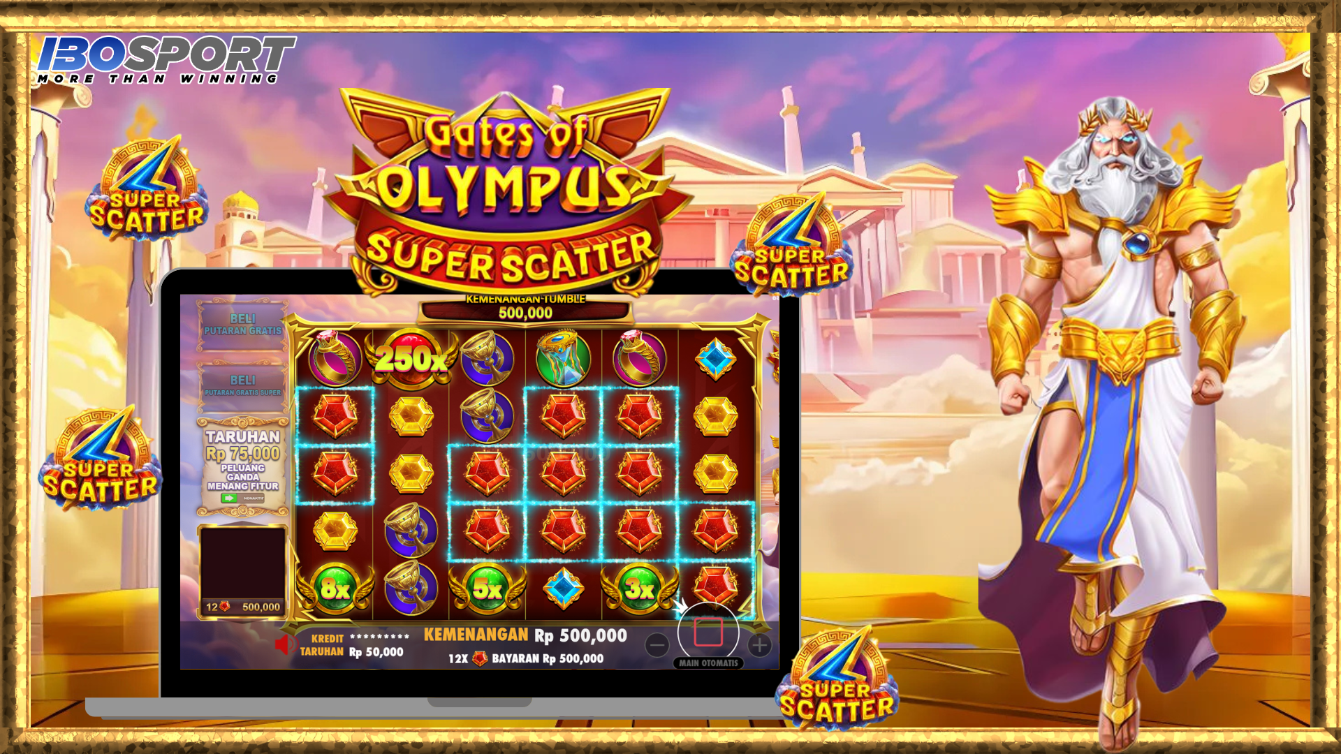 Jackpot Super Scatter Gates of Olympus: Modal 50 Ribu Pecah 133 Juta!