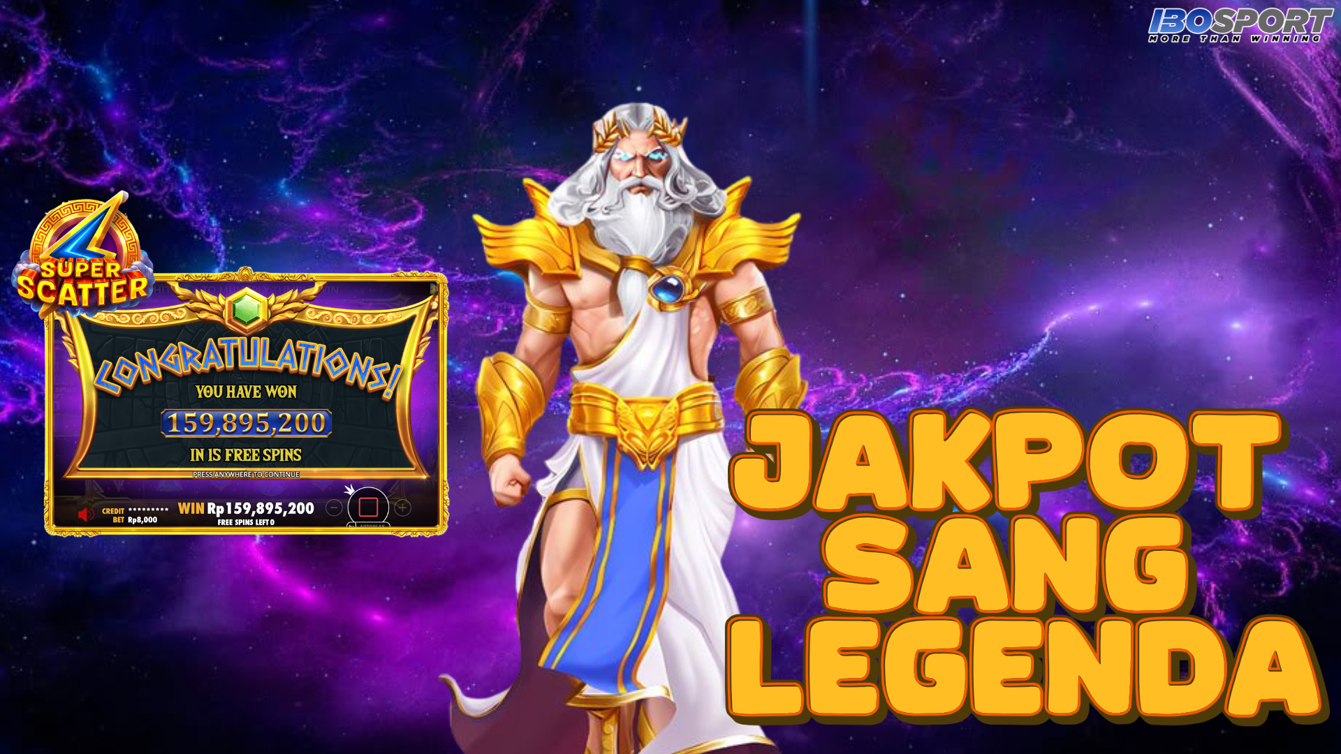 Jackpot Fantastis! Kemenangan Member IBOSPORT Besar di Gates of Olympus Super Scatter