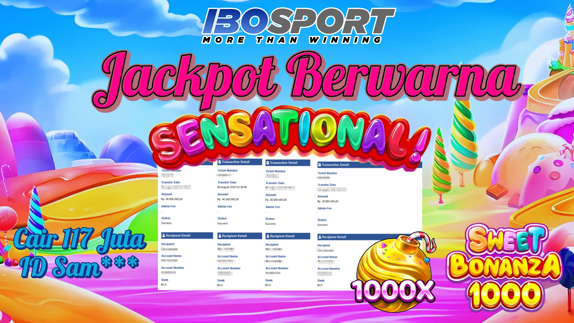 Kemenangan Besar Member IBOSPORT di Sweet Bonanza 1000