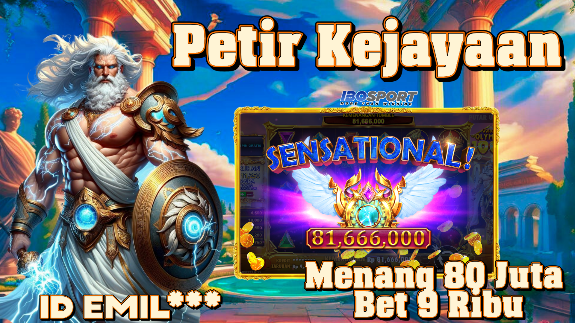 Kemenangan Gates of Olympus: Modal 9 Ribu Meledak Jadi 80 Juta di IBOSPORT