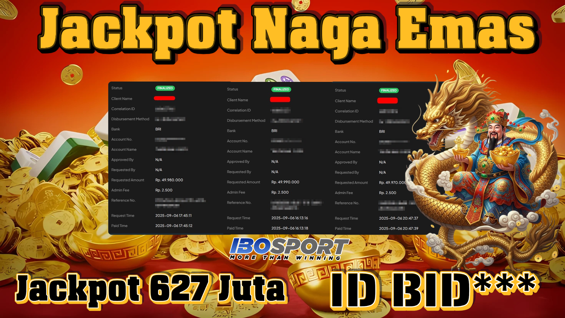 Kemenangan Member IBOSPORT: Modal 100 Ribu Jadi 627 Juta di Mahjong Ways 2
