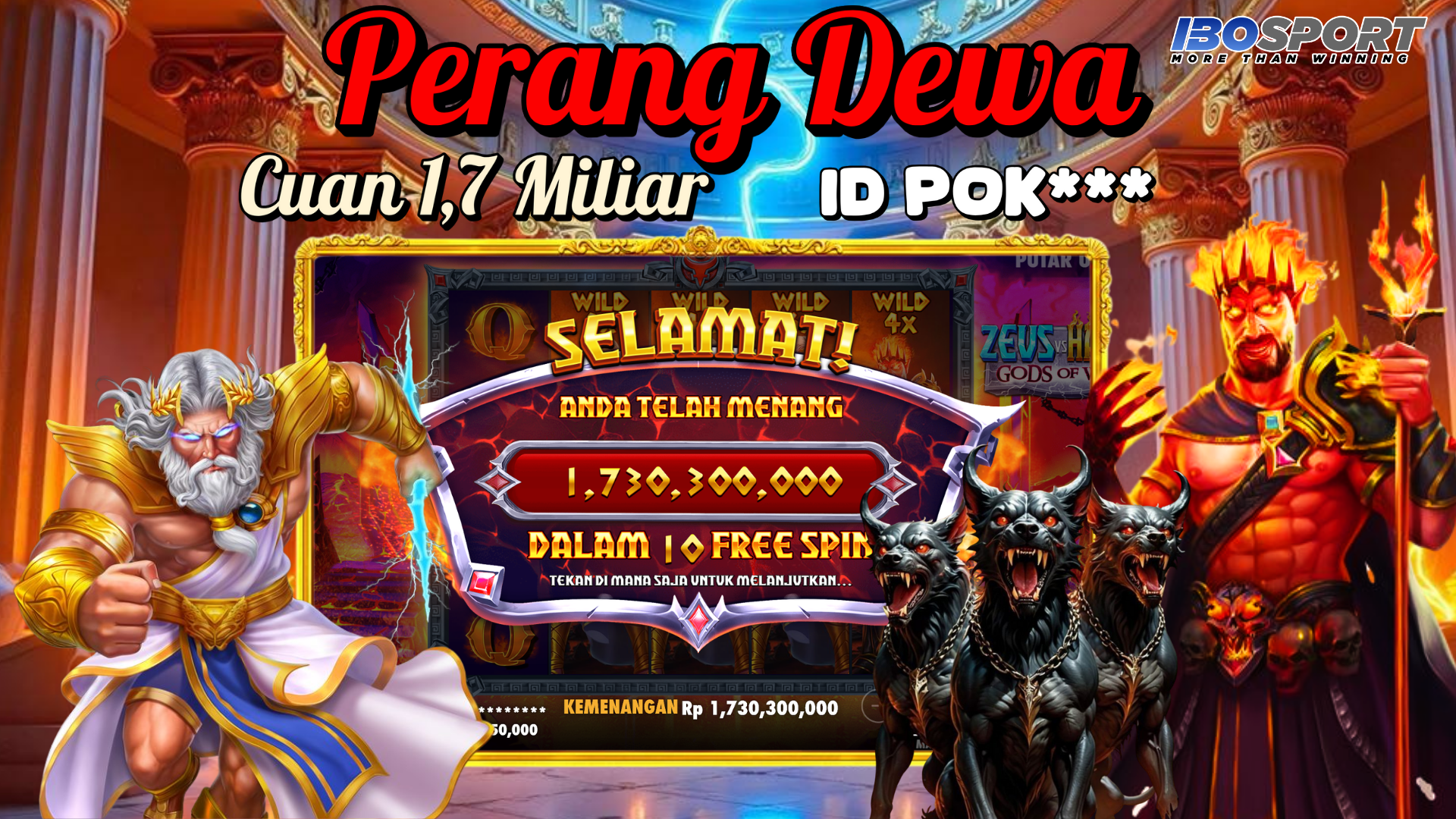 Kemenangan Zeus Vs Hades Member IBOSPORT Raih 1,7 Miliar