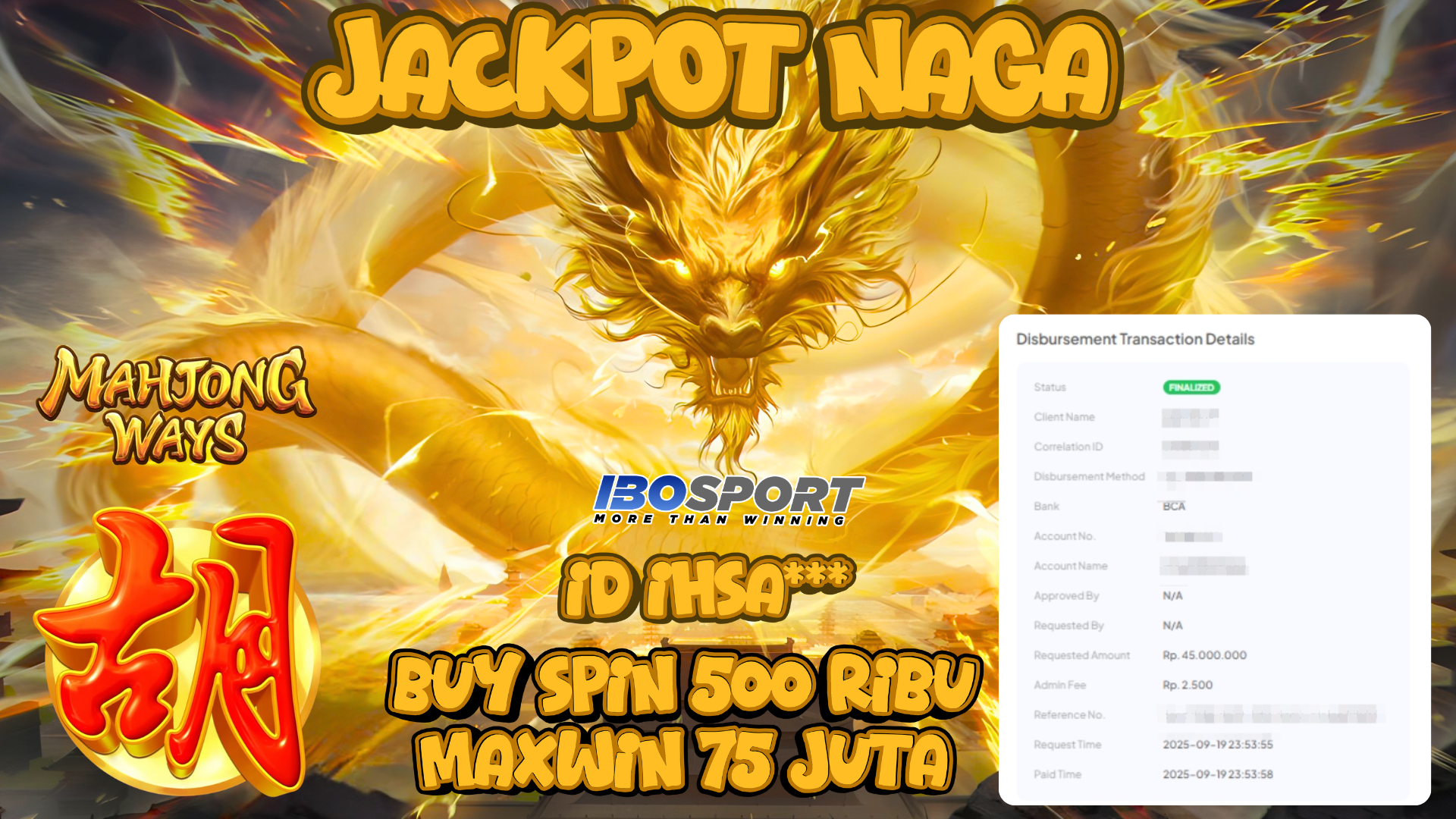 Keajaiban Kemenangan Mahjong Ways di IBOSPORT, Modal 500 Ribu Meledak Jadi 75 Juta