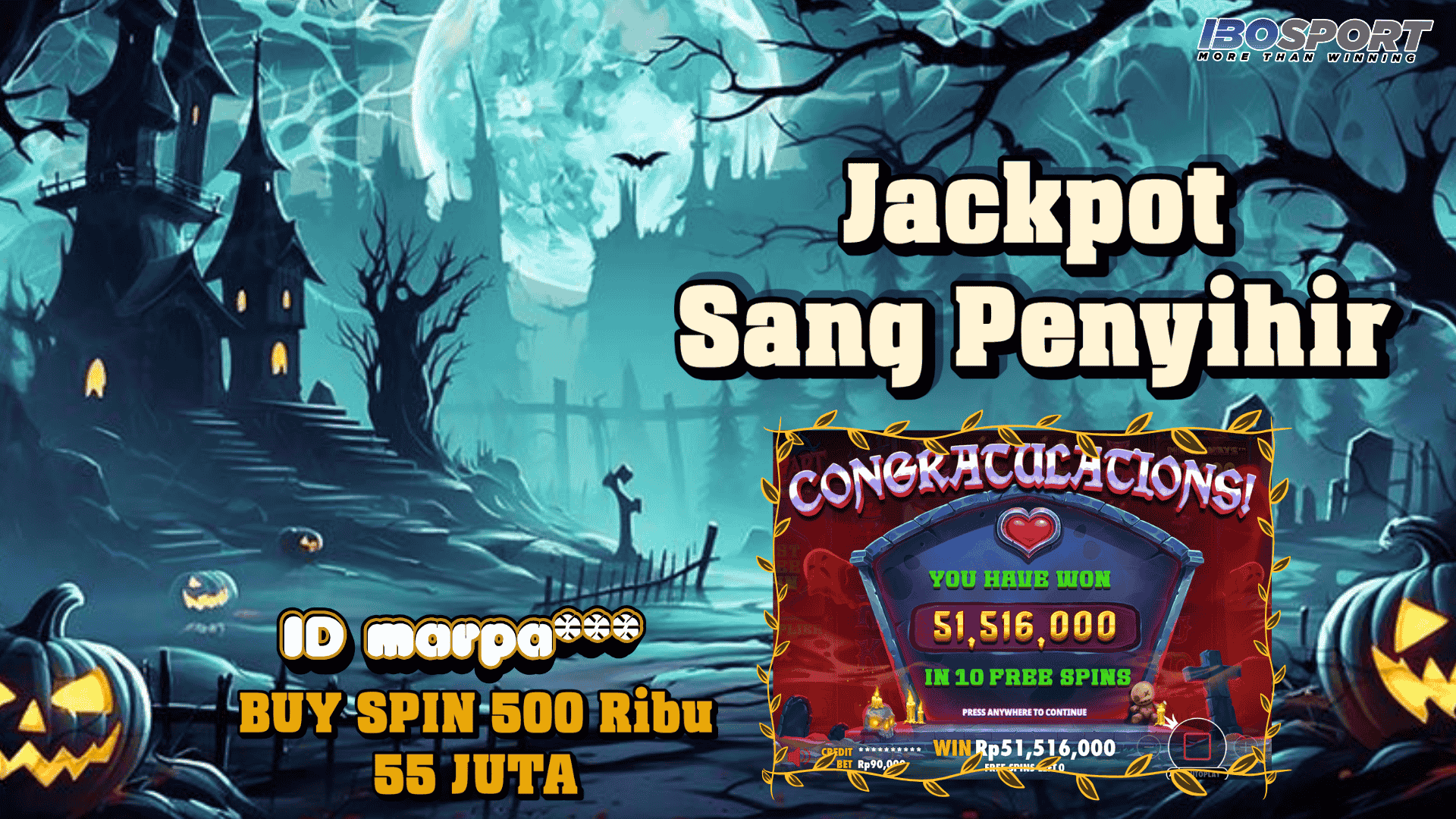 Kemenangan Member IBOSPORT Witch Heart Megaways – ID MARPA* Menang 55 Juta dari Bet 500 Ribu!