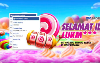 Kemenangan IBOSPORT Lukm* Bet 400 Ribu Menang 60 Juta di Sweet Bonanza