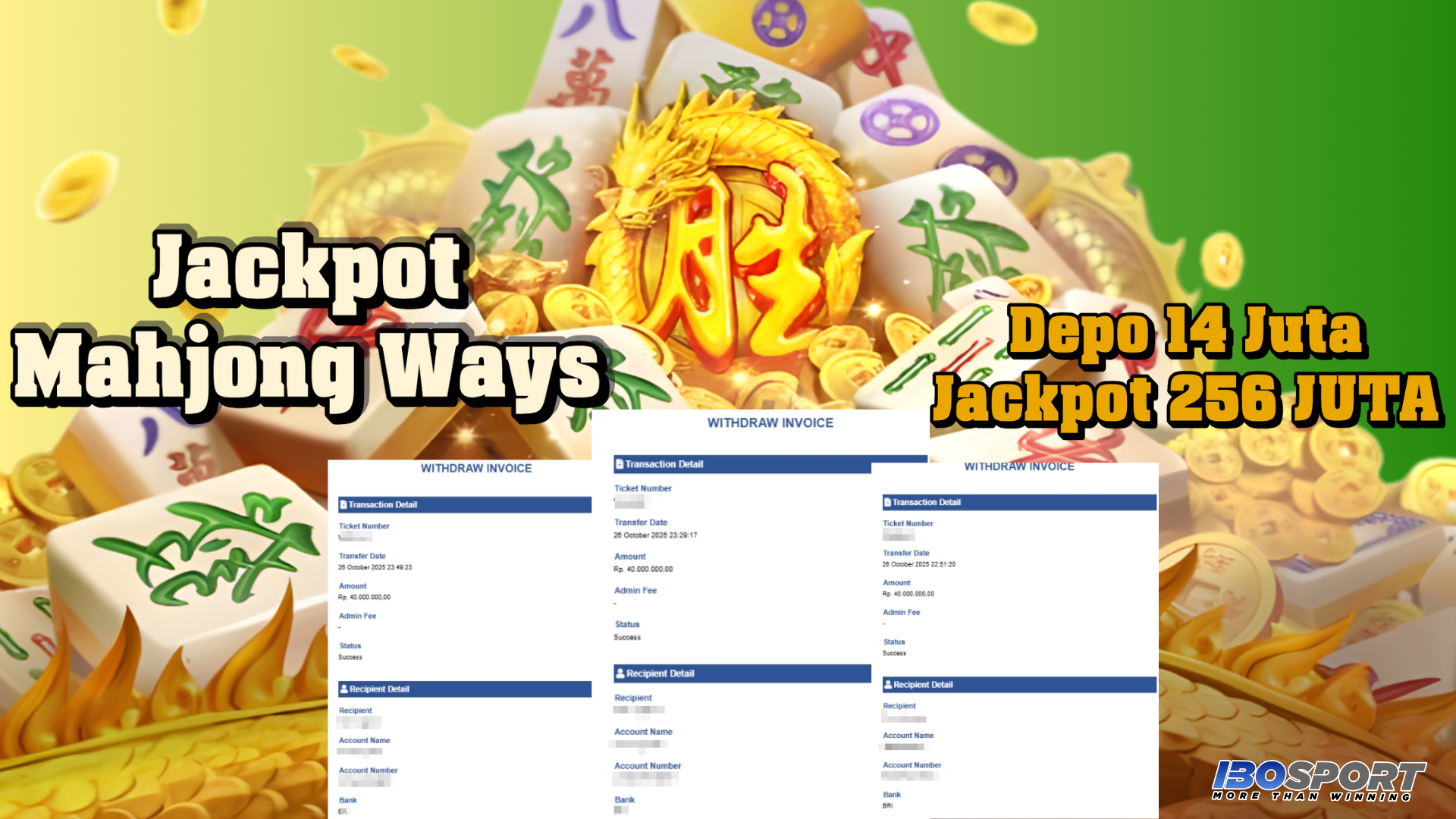 Kemenangan Spektakuler Member IBOSPORT ID dim*** di Mahjong Ways Raup 256 Juta