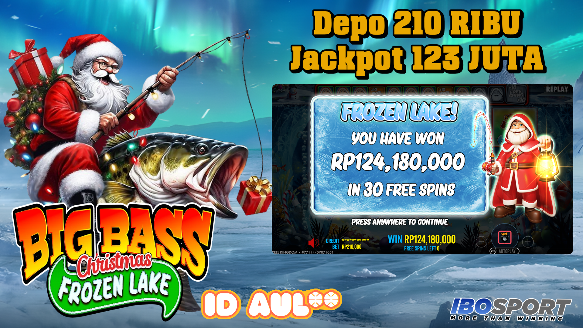 Kemenangan Spektakuler Member IBOSPORT Menang 123 Juta di Big Bass Christmas – Frozen Lake