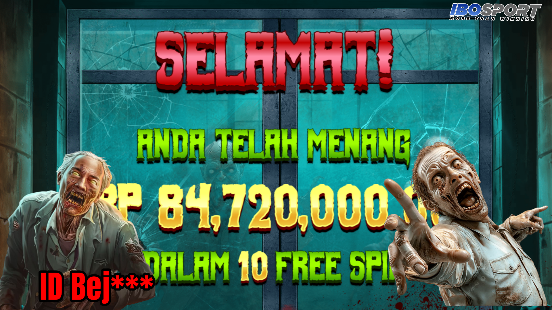 Testimoni Kemenangan Fantastis Member IBOSPORT: Bet 240 Ribu Tembus 84 Juta di Zombie School Megaways