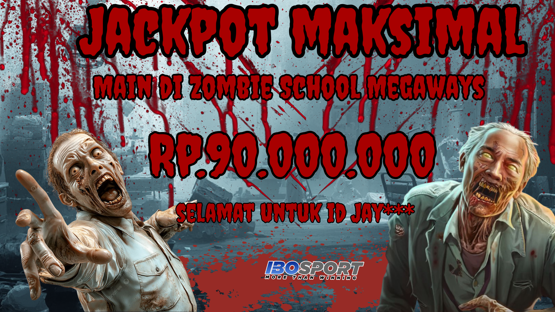 Jackpot Maksimal Zombie School Megaways Berhasil Diraih Member IBOSPORT Rp90 Juta!