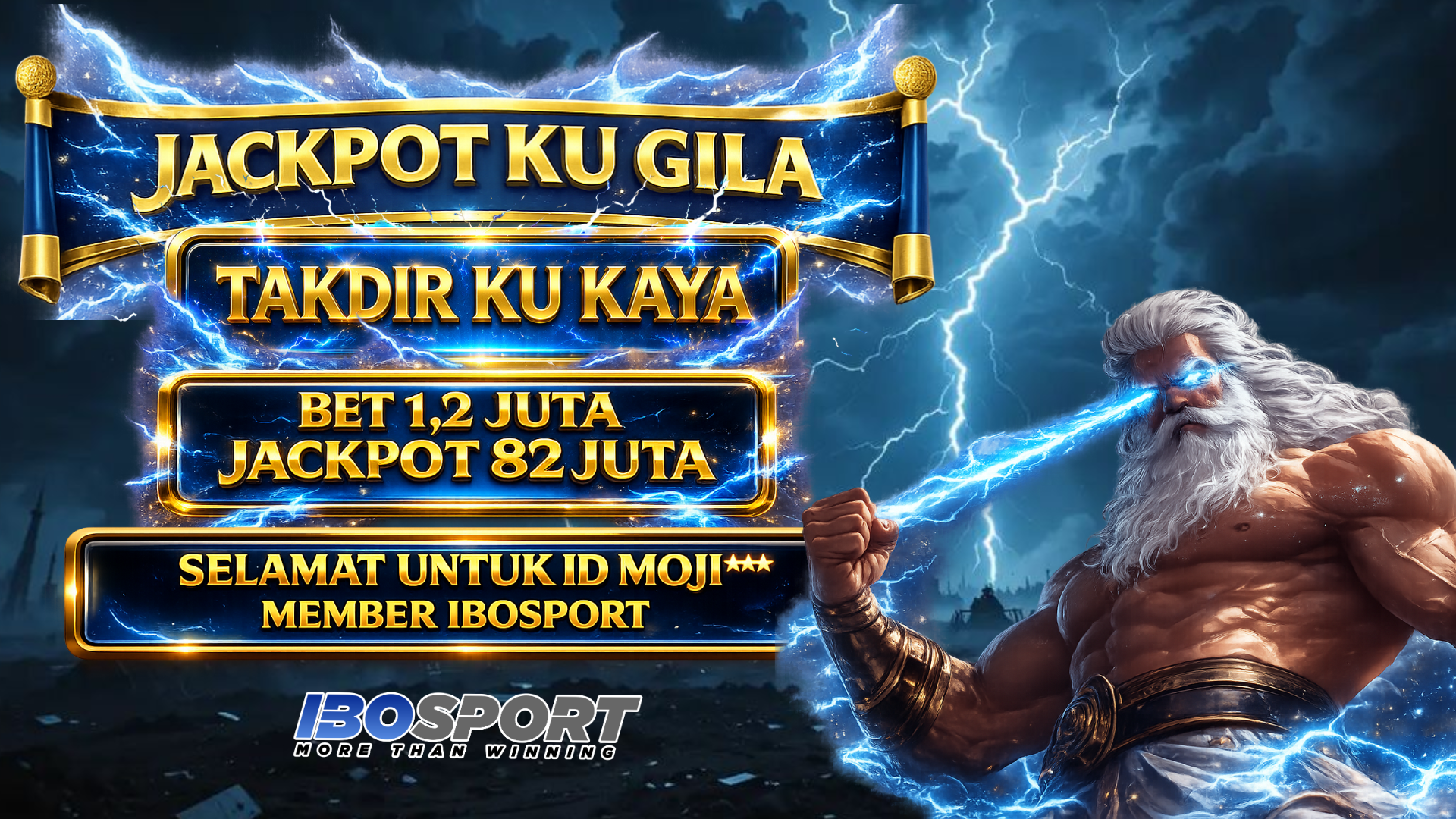 Jackpot 82 Juta Zeus Buktikan Member IBOSPORT Menang Besar dari Bet 1,2 Juta