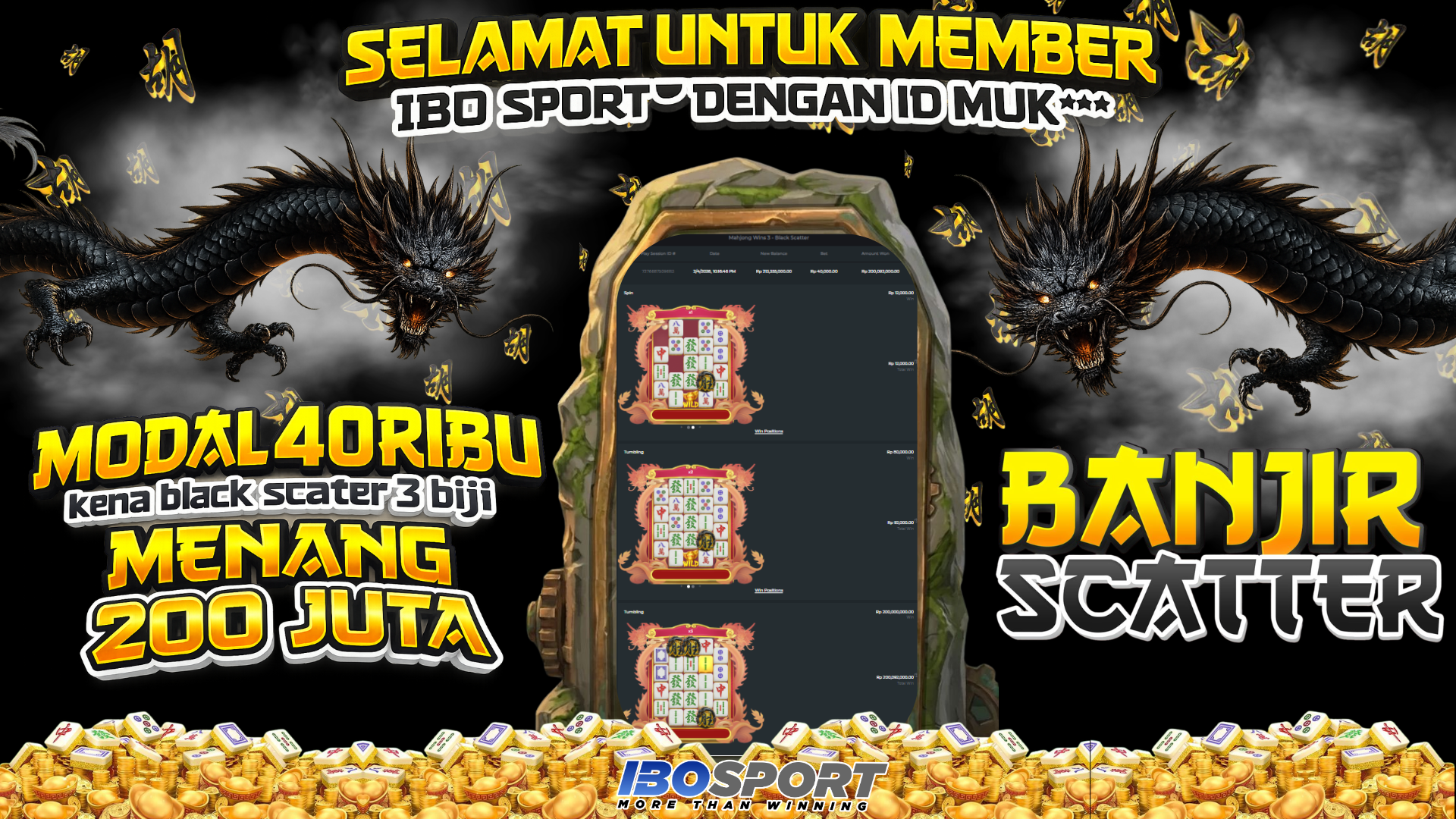 Modal Receh Menang Ratusan! Member IBOSPORT Hanya Pakai 40 Ribu Langsung Tembus 200 Juta