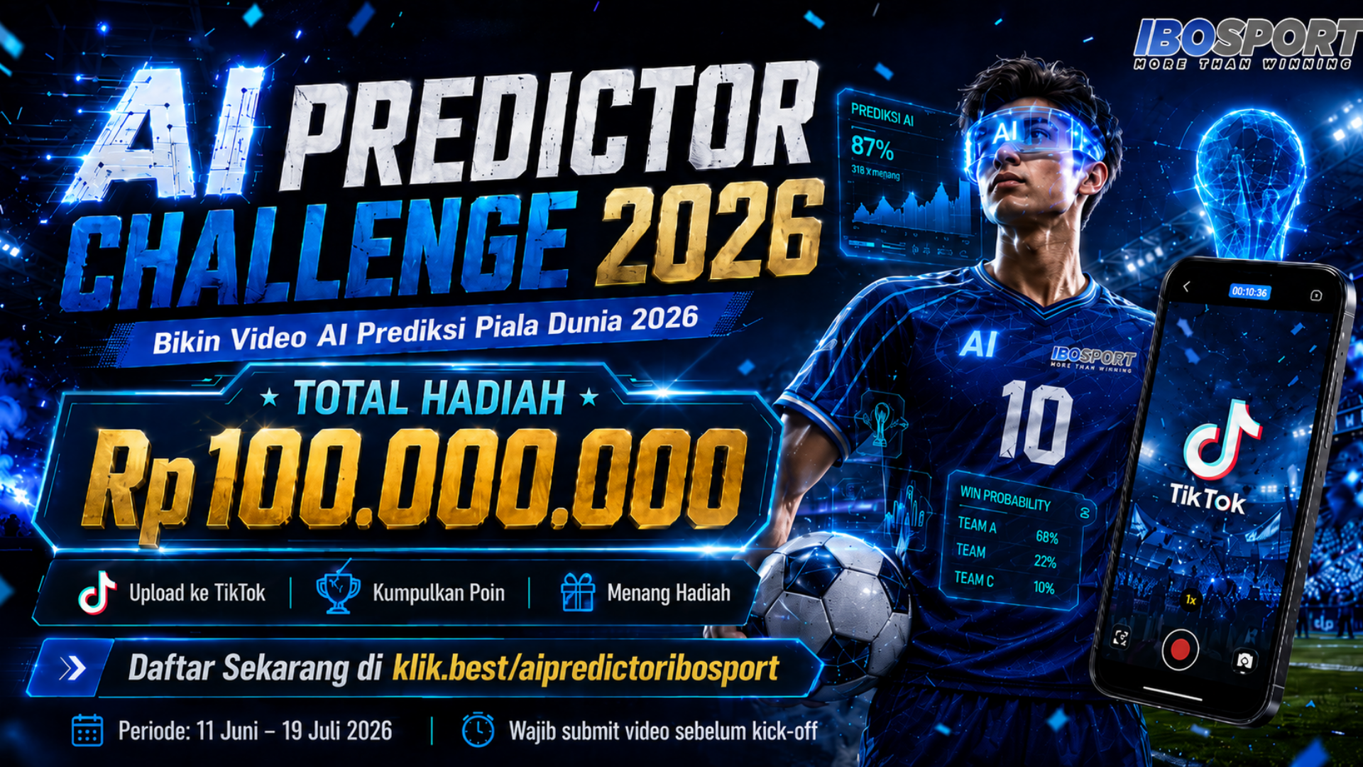 AI Predictor Challenge 2026 IBOSPORT Rp100 Juta
