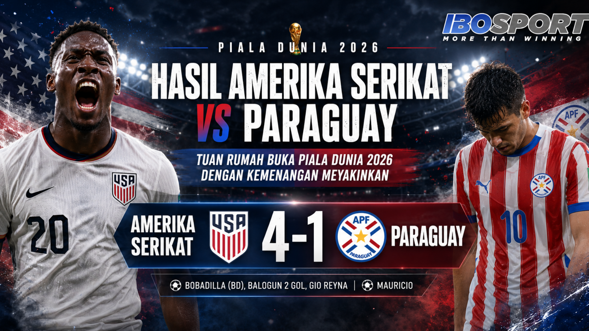 Amerika Serikat vs Paraguay: AS Menang Telak 4-1