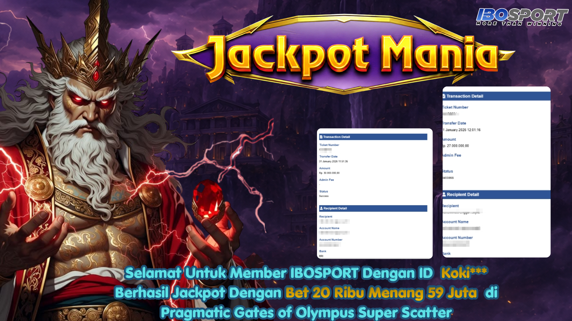 Koki** Jackpot 59 Juta di IBOSPORT, Bet 20 Ribu Berubah Jadi Kemenangan Besar!