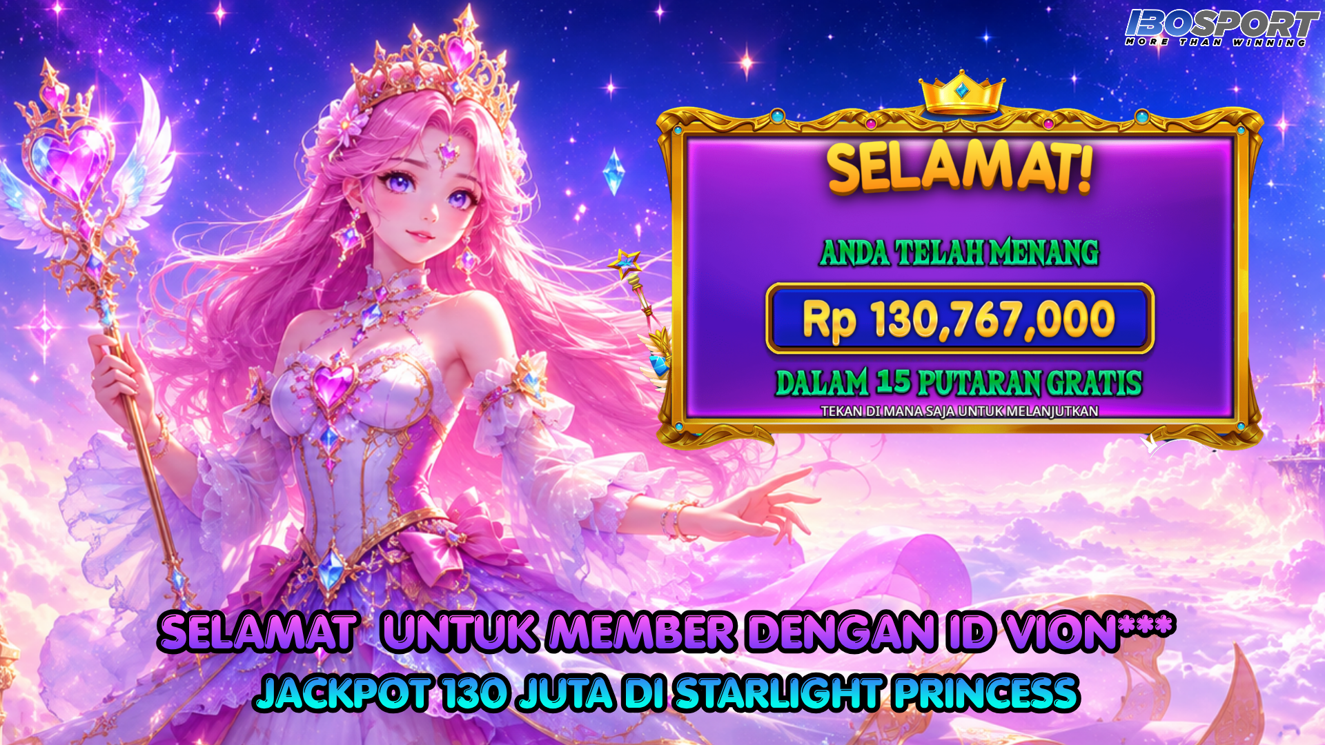 Jackpot Starlight Princess 130 Juta Diraih Member IBOSPORT