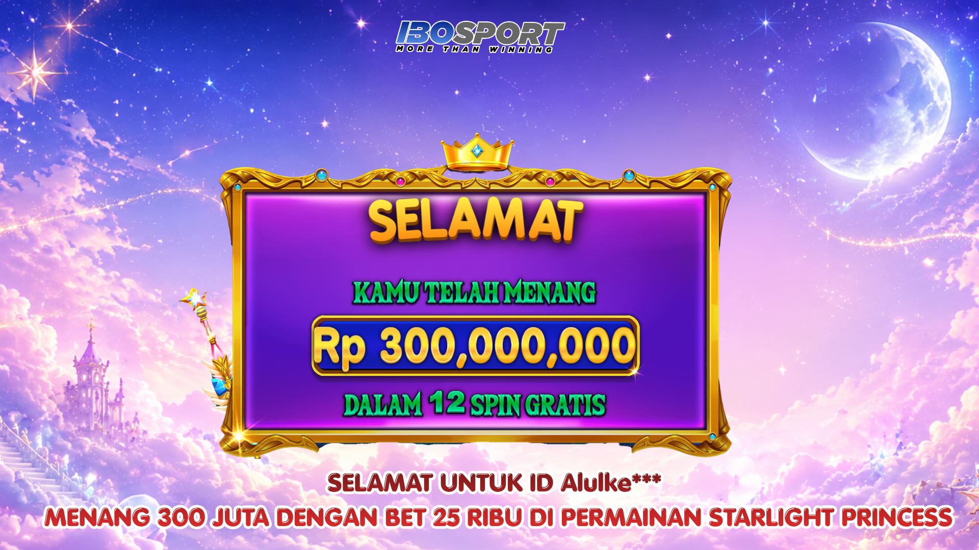 kemenangan member Starlight Princess