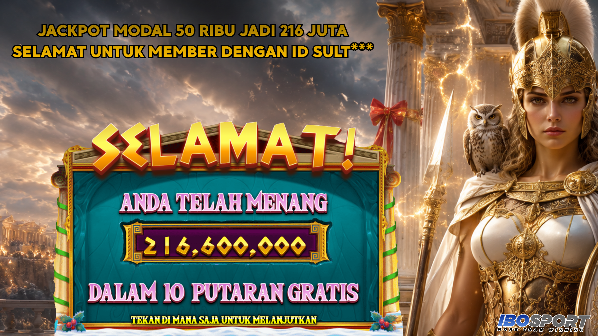 Kemenangan Member IBOSPORT Rp216,6 Juta