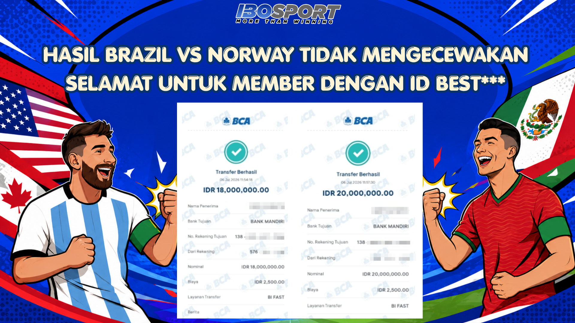 Testimoni Kemenangan Member IBOSPORT dari Laga Brazil vs Norway